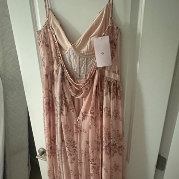 V Chapman Carmen corset front slit ruffled gown - Picture 3 of 5